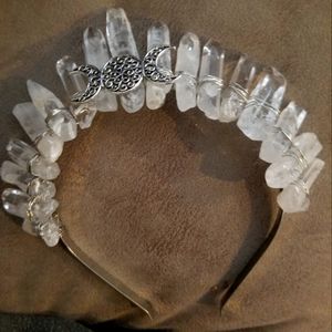 Triple Moon Quartz Point Witches Crown/Tiara
